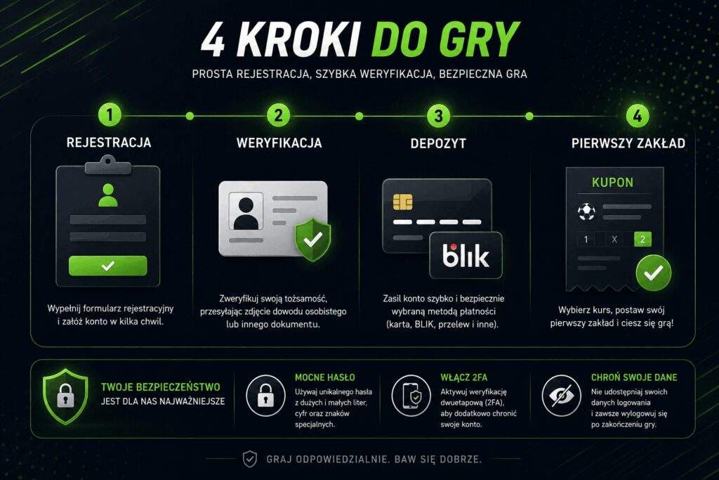 jak założyć konto u bukmachera - infografika