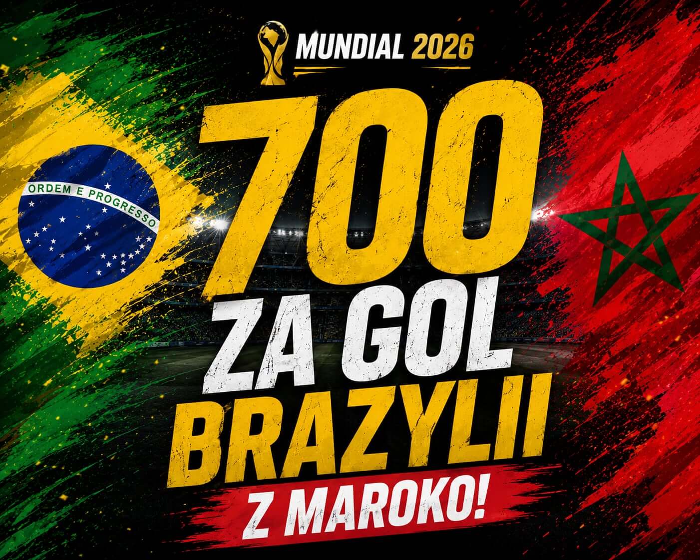 700 zł za gola Brazylii z Maroko – ByczyBoost do Lebull