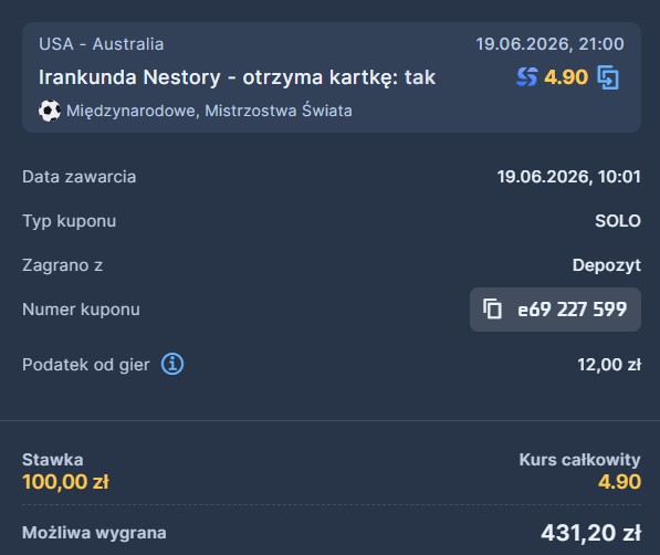 Kupon STS 19.06. MS