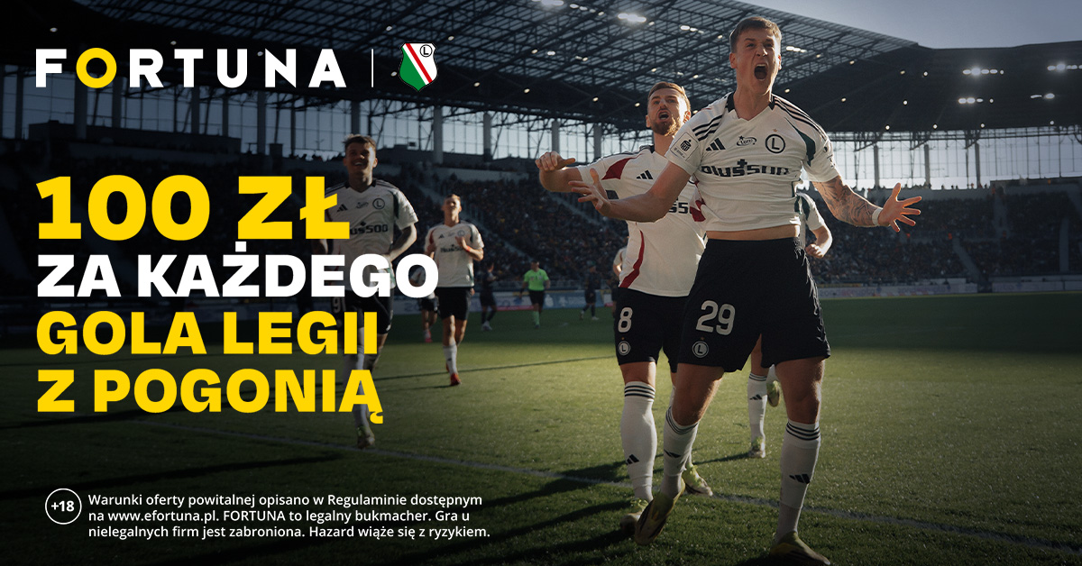 100 zł za każdego gola Legii z Pogonią Szczecin