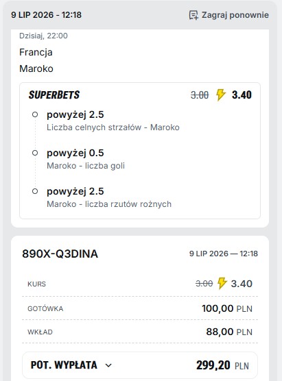 Kupon Superbet 09.07.