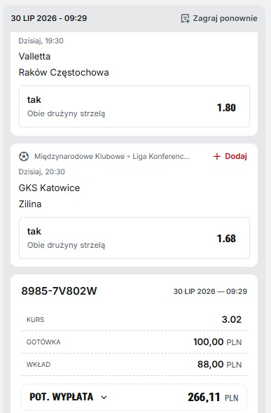 Kupon Superbet LK 30.07.