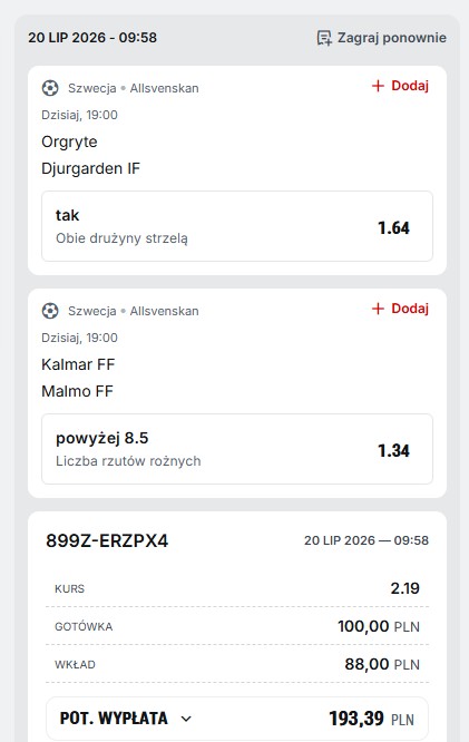 20.07. Szwecja Superbet