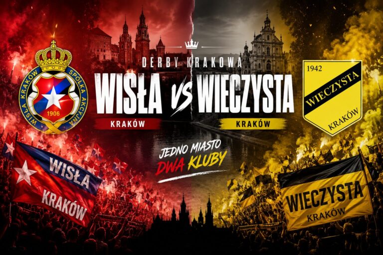 Grafika na derby Krakowa