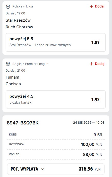Kupon Superbet Polska i Anglia 24.08.
