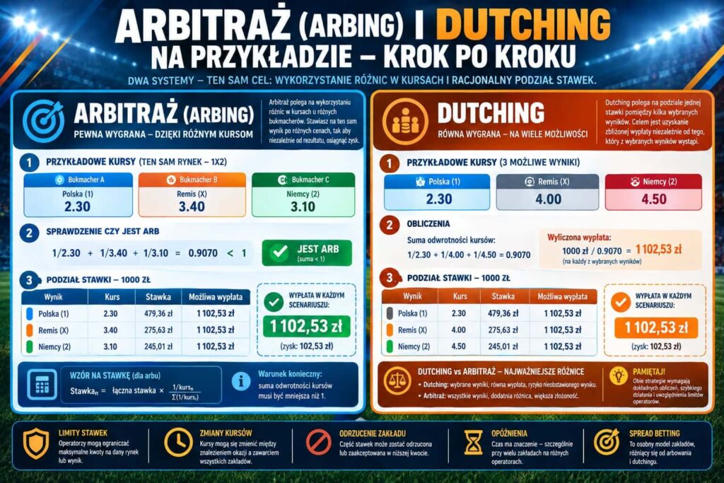 Arbitraż i dutching przykład obliczenia