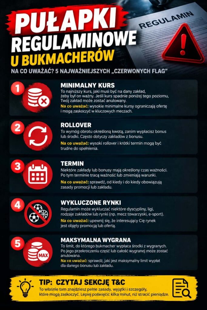 Pułapki regulaminowe u bukmacherów