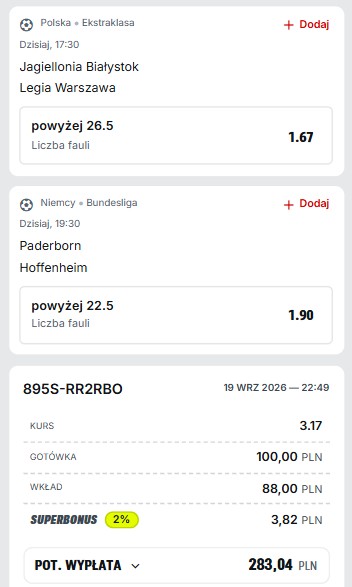 Kupon Superbet 20.09. pilka