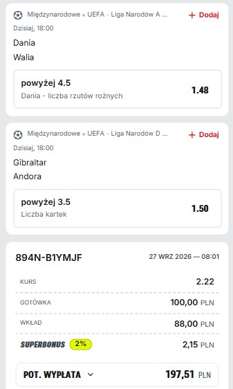 Kupon Superbet Liga Narodów