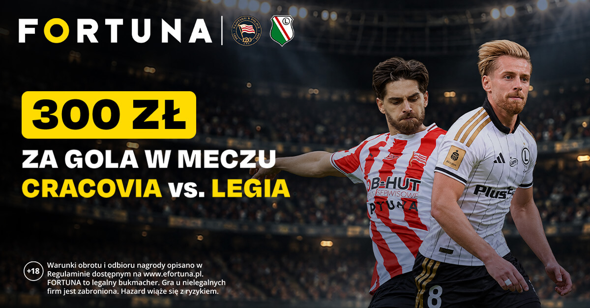 300 zł w gotówce na Ekstraklasę od Fortuny