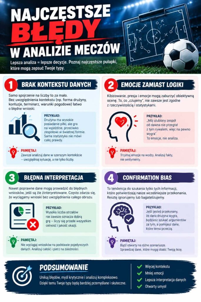 Najczęstsze błędy w analizie - infografika