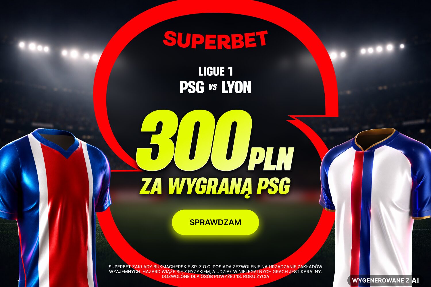 300 PLN za wygraną PSG w meczu z Olympique Lyon